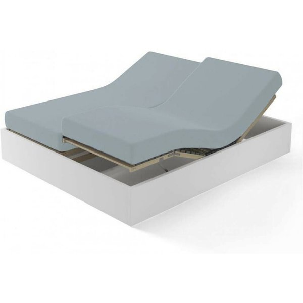 Drap-Housse Uni SpéCial Sommier ArticuléS Satin De Coton Tertio® - Gris - Perle-image