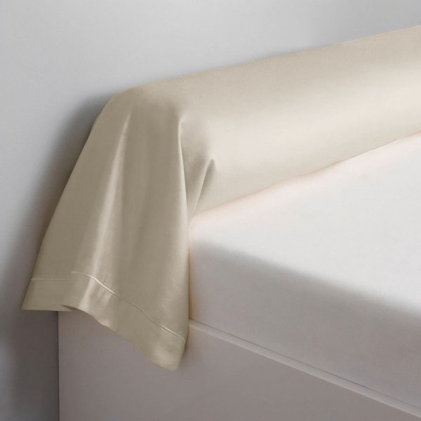 Taie D'oreiller Ou De Traversin Satin De Coton Uni Tertio® - Beige - Ecru-image
