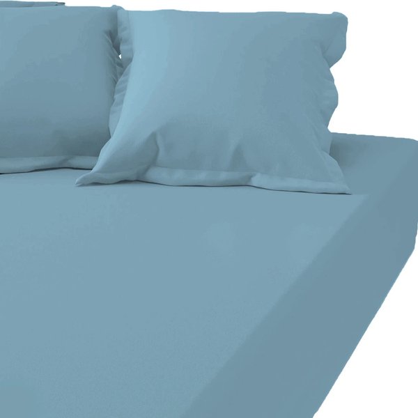 Drap-Housse Grand Bonnet Polycoton Tertio® - Bleu - Lagon-image