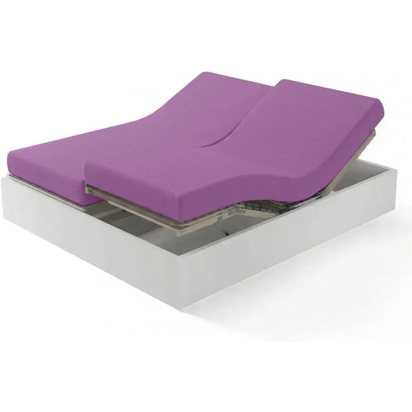 Drap-Housse Sommier Articulé Coton Tertio® - Lila-image