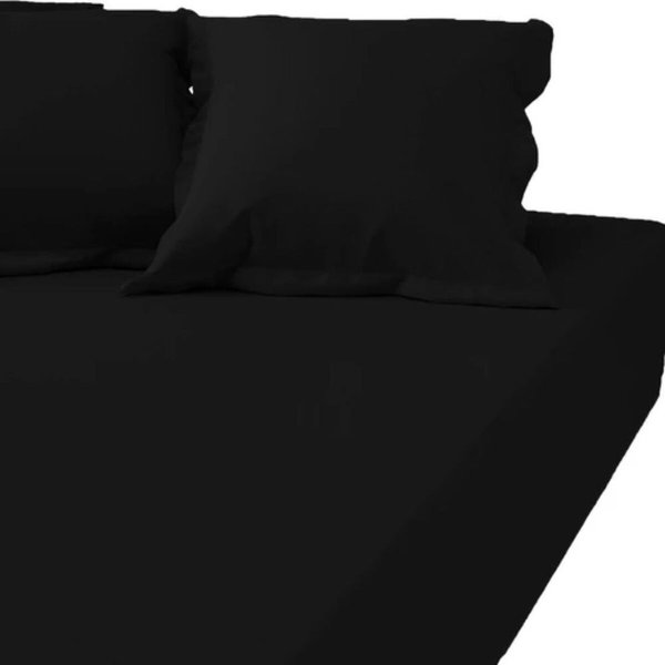 Drap-Housse Grand Bonnet Polycoton Tertio® - Noir-image