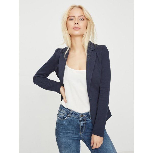 Blazer Croisé Regular Fit Col à Revers Longueur Regular Bleu-image