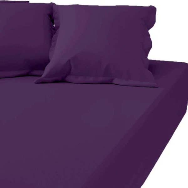Drap Housse Grand Bonnet Percale De Coton Tertio® - Violet-image