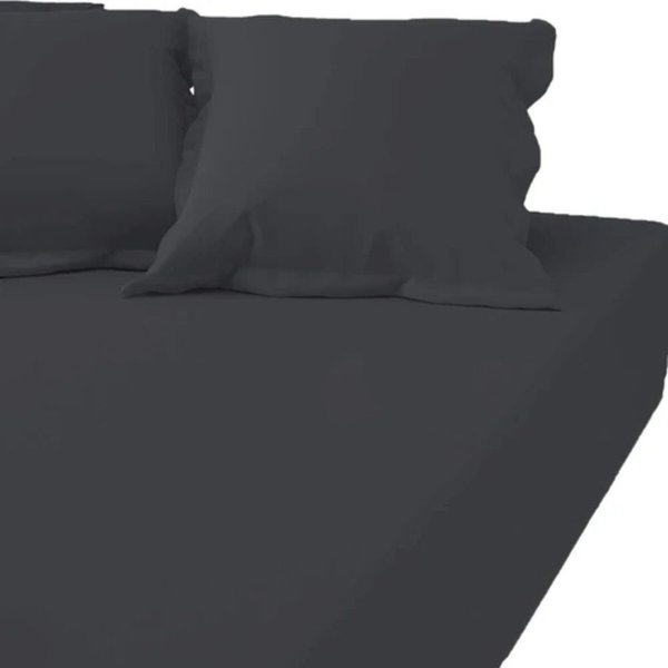 Drap-Housse Grand Bonnet Coton Tertio® - Gris - Anthracite-image