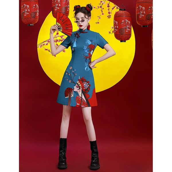 Oriental Qipao Cheongsam Chinese Dress -CAF8V8YPD