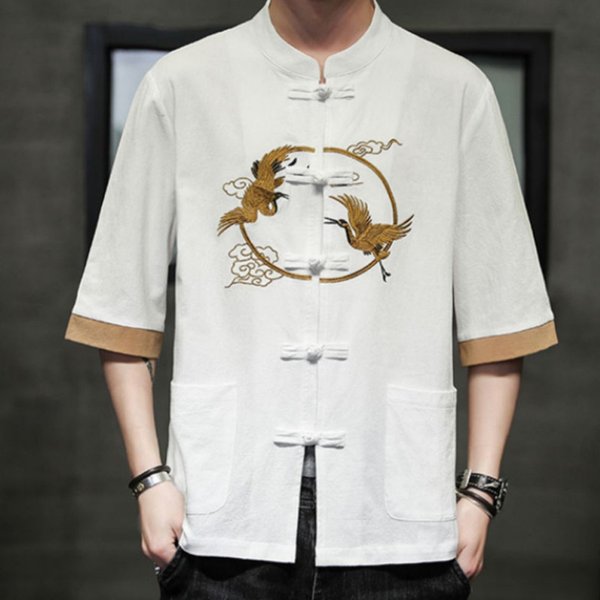 Chinese Shirt Blouse Kung Fu Costume -J0WHVUTL9-1