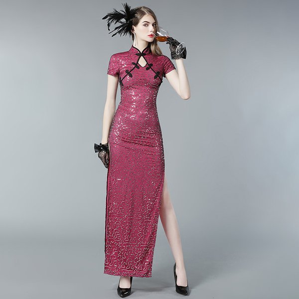 Oriental Qipao Cheongsam Chinese Dress -L56OSP8G5-2