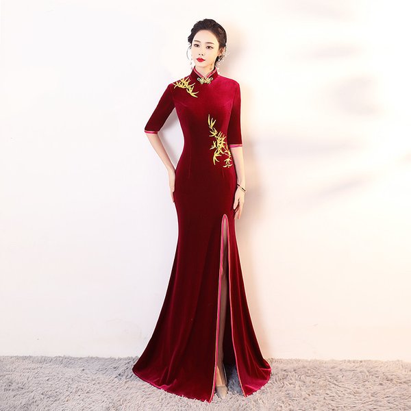 Oriental Qipao Cheongsam Chinese Dress -YNM8ZGSMC