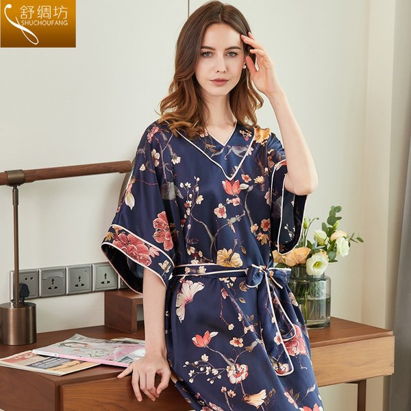 Women Silk Sleepwear Nightgowns - Lovely Flowers