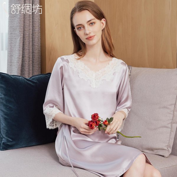 Women Silk Sleepwear Nightgowns -BS4NHEIX
