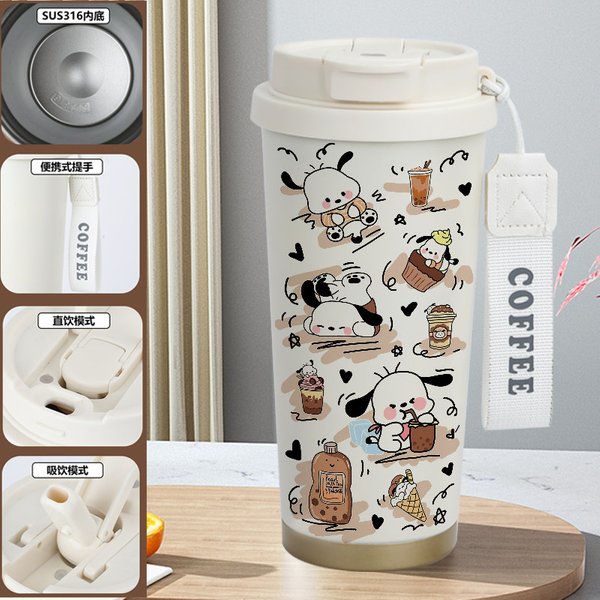 Cute Pochacco Print Insulated Travel Mug - 3H 520ml