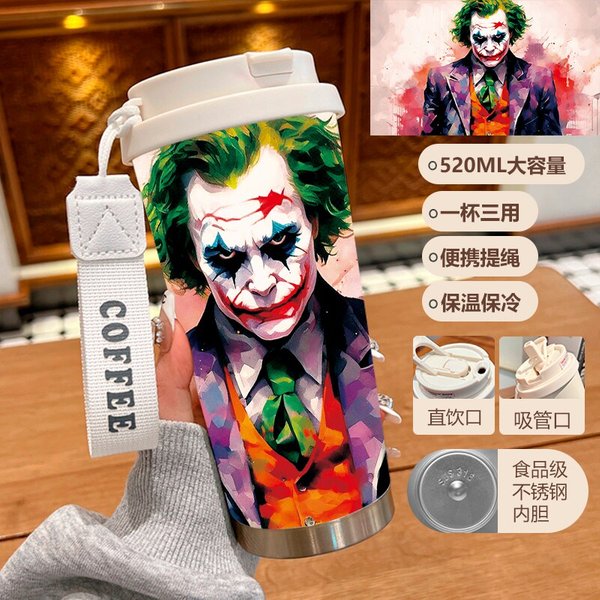 Joker Print Insulated Travel Mug 1A - White Lid 520ml