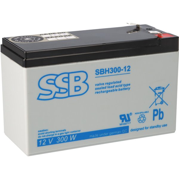 Ssb Blei Akku Sbh 300-12 Agm Batterie 6,3Mm Faston - 12V 8,5Ah 277W-image