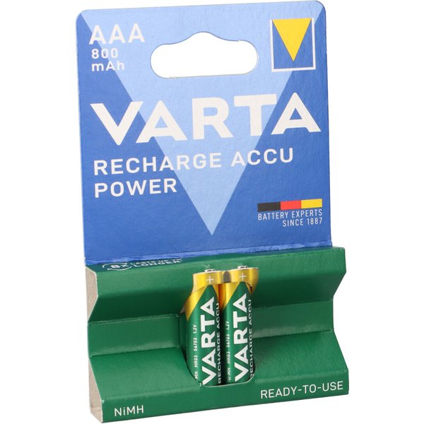 Varta Ready2Use Aaa 800 Mah – Nimh 1,2 V Micro Akku, 2Er-Blister (HR03)-image