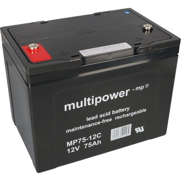 Multipower Blei-Akku MP75-12C Pb 12V 75Ah Zyklenfest, M6 Innengewinde-image