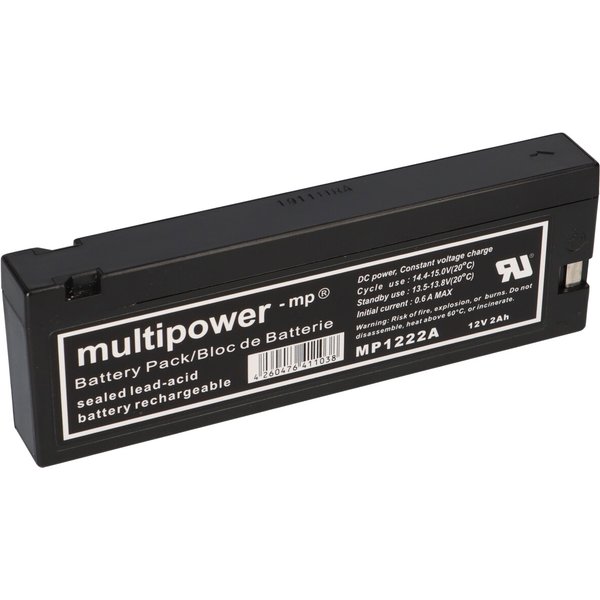 Pb Akku Multipower MP1222A FüR Nihon Kohden Defi Cardiolife - 12V 2Ah-image