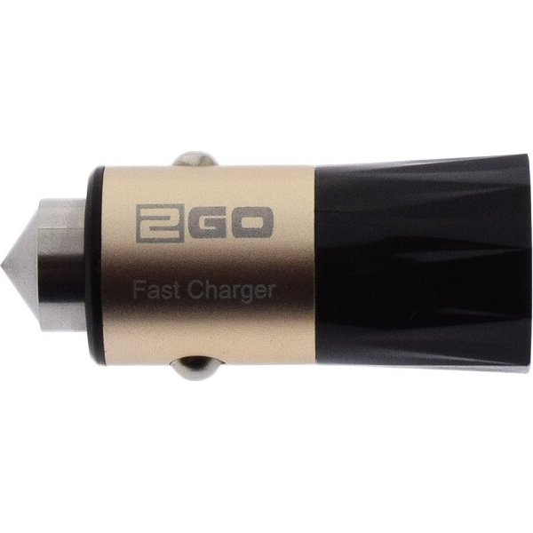 2Go Kfz Schnell-LadegeräT 12-24V Steckerlader Schwarz/Gold-image