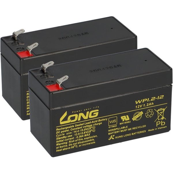 2X Bleiakku 12V 1,2Ah Kompatibel Krankenhausbett LI56D Agm Vds-image