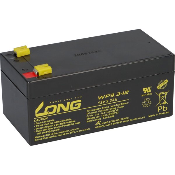 Bleiakku 12V 3,3Ah Kompatibel CP3.2-12 Wartungsfrei Agm Vds-image