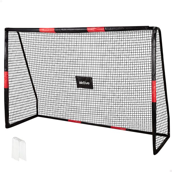 Portería de fútbol 240x85x160 cm con protección y 7 piquetas