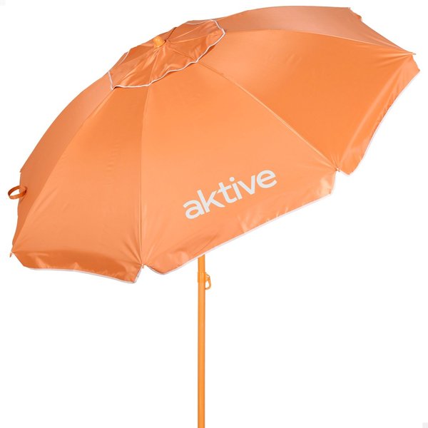 Sombrilla de playa inclinable naranja con protección uv50 d220 cm