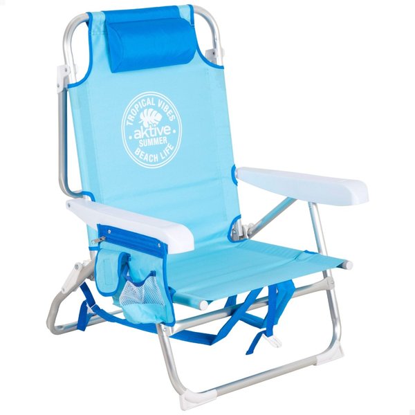 Silla playa multiposición 50x54x80 cm azul