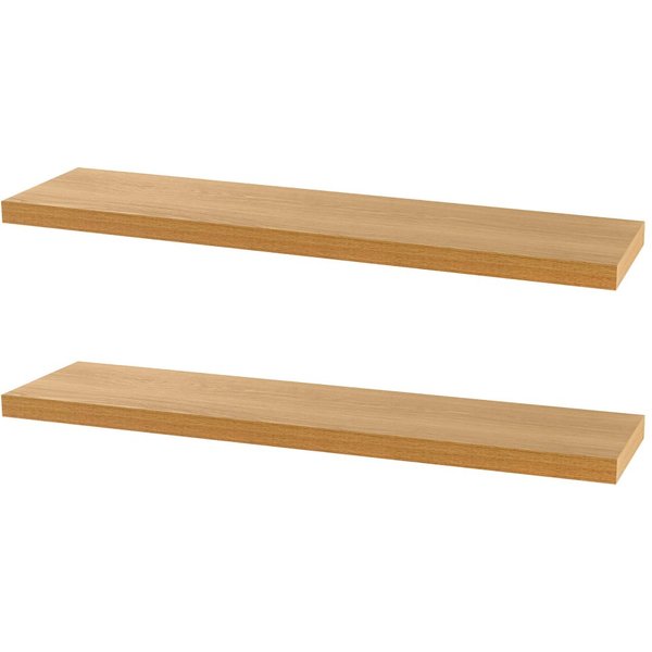 Max home pack 2 estantes pared madera 60x23x4 cm