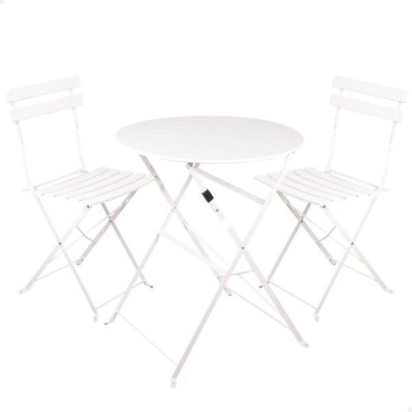 Conjunto de muebles de terraza 60x70 cm blanco