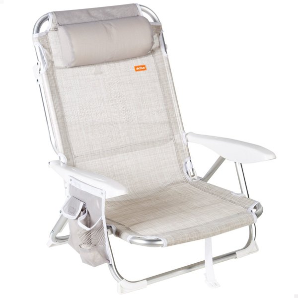 Silla playa baja xl multiposición 51x45x76 cm beige