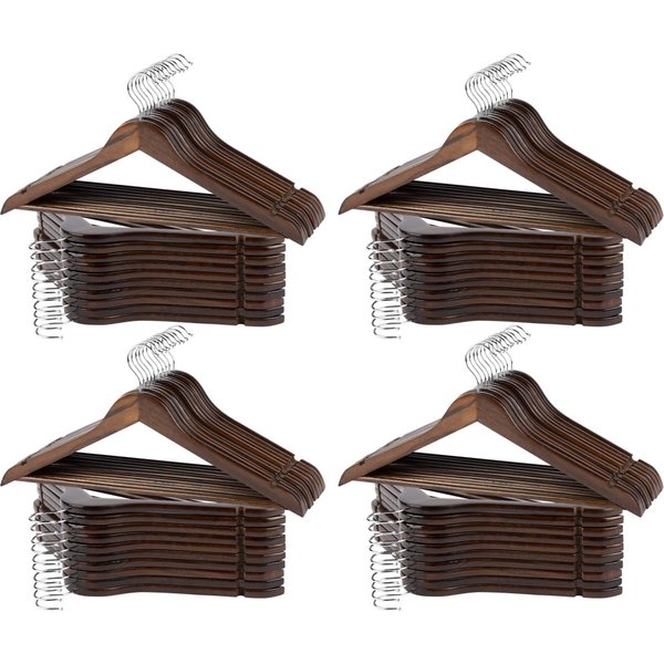 Max home pack 80 perchas madera oscura 44,5x23 cm