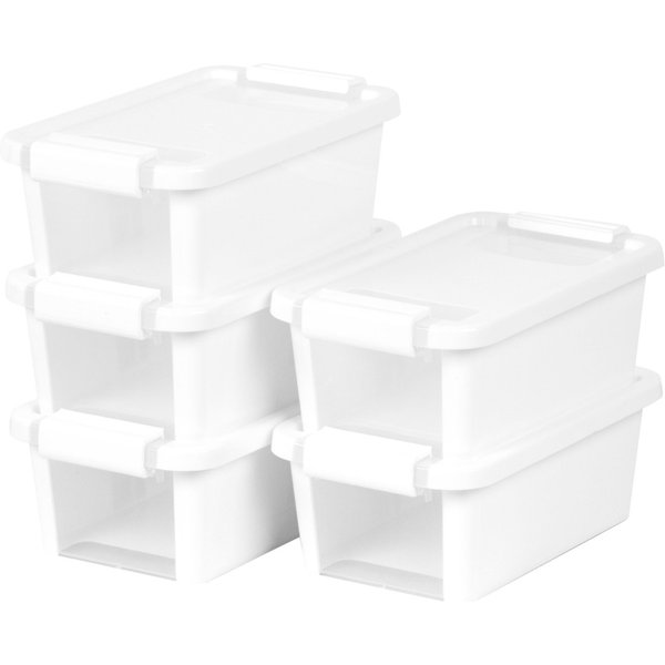 Curver pack 5 cajas de almacenaje con tapa bi-box 3l blanco
