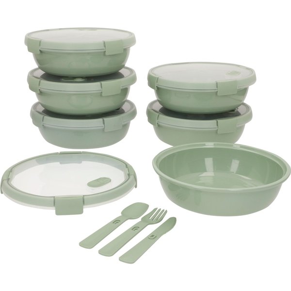 Curver pack 6 recipientes herméticos ø20x7 cm (1l) con cubiertos