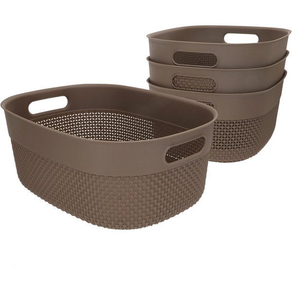 Curver pack 4 cestas organizadoras filo 12l marrón