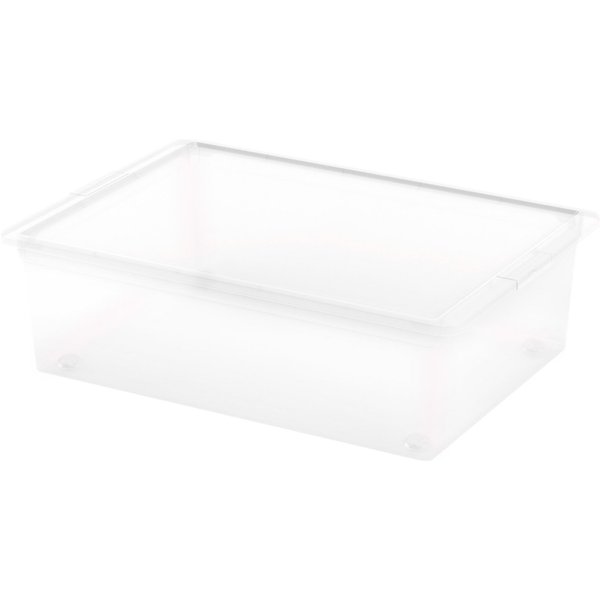 Curver caja de almacenaje con tapa y ruedas c-box 27l transparente