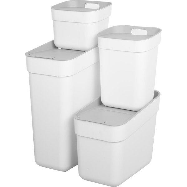 Curver pack 4 cubos de reciclaje ready to collect (30l + 20l + 10l + 5l) blanco