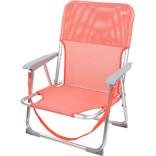 Silla playa baja fija 45x40x70 cm coral