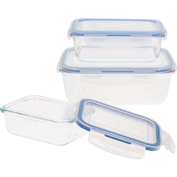 Max home pack 3 recipientes herméticos de vidrio 330/800/1500 ml