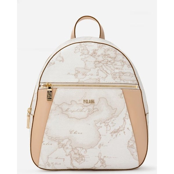 Geo White Zaino Con Inserti Frontali In Pelle-image