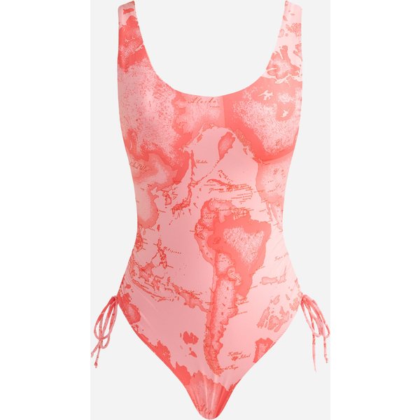 Geo Color Costume Intero Con Laccetti Rosso Corallo-image
