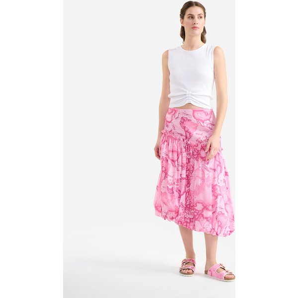 Gonna A Balloon In Popeline Di Cotone Stretch Geo Color Rosa Bubble-image