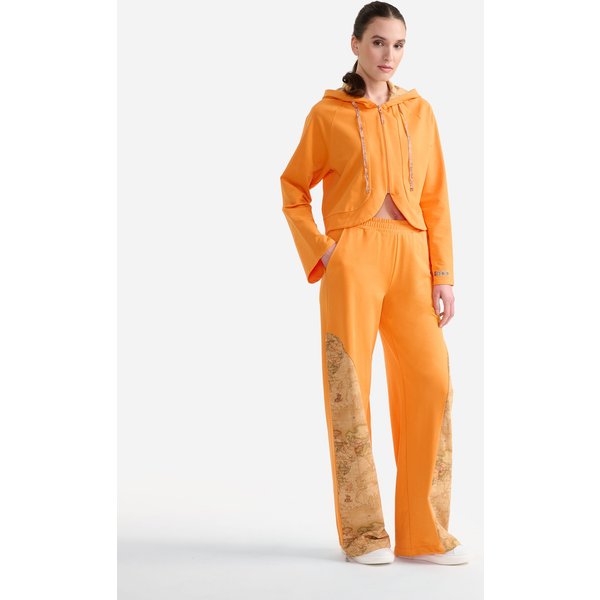 Jogger In Felpa Di Cotone Stretch Con Inserti Geo Classic Arancio-image