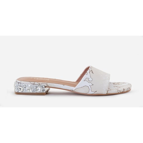 Sandali Con Tacco Strass In Eco Nappa Geo Beige-image