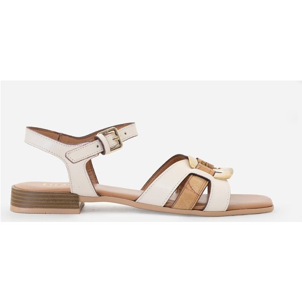 Sandali In Pelle Liscia Con Inserti Geo Classic Conchiglia-image