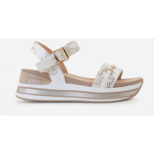 Sandali In Eco Nappa Con Morsetto Geo Beige-image