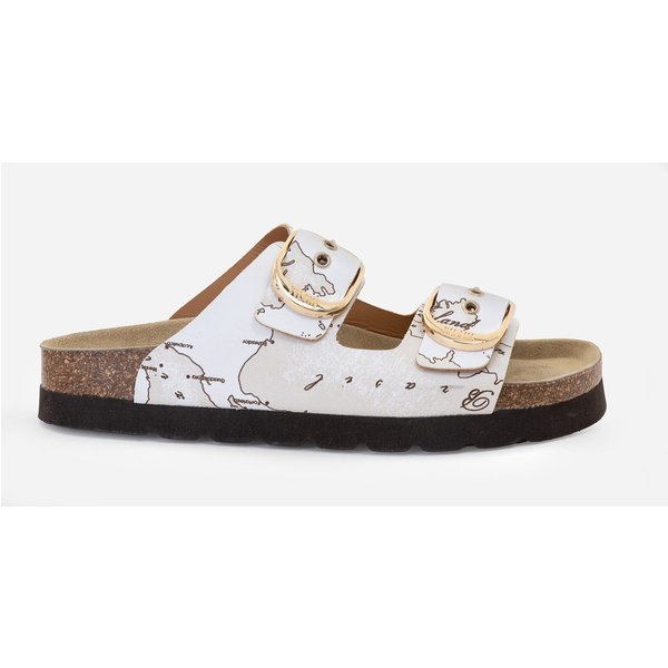 Sandali Doppia Fascia In Eco Nappa Geo Beige-image