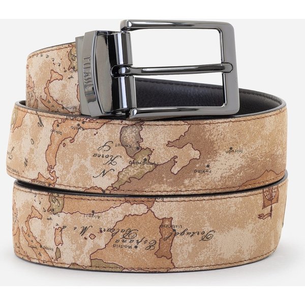 Cintura Reversibile In Pelle Ed Eco Nabuk Geo Classic Ebano-image