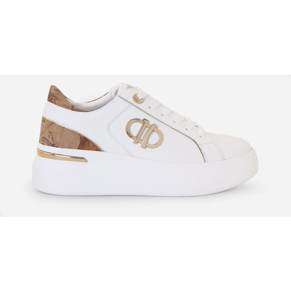 Sneakers In Eco Nappa Liscia Con Logo 1C Bianche-image