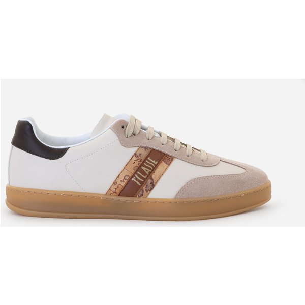 Sneakers In Pelle Liscia Con Banda Geo Classic Bianco Latte-image