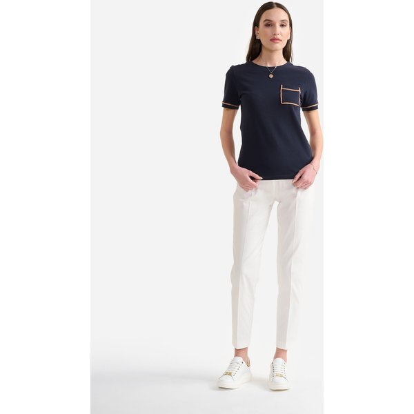 T-Shirt In Jersey Di Cotone Piquet Con Taschino Geo Classic Blu Scuro-image