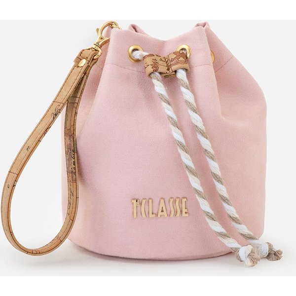 Beauty Case A Secchiello In Tessuto Scamosciato Rosa Baby-image